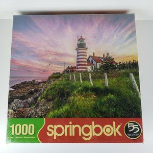 New Sealed Springbok West Quoddy Head Lighthouse 1000 Piece Jigsaw Puzzle